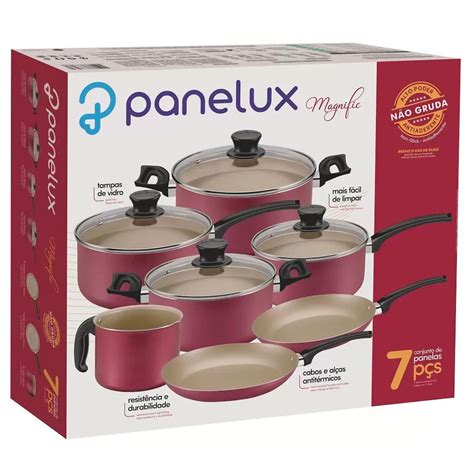 Melhor Marca De Panela Antiaderente - Jogo de Panela Antiaderente Cor Cereja 7 Peças Magnific Panelux ...