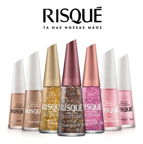 Kit 7 Esmaltes Risque Tons Nude Rosa Glitter Cremoso 7 Cores MercadoLivre