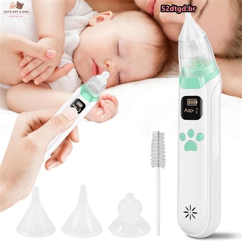 Aspirador Nasal Bebe Eletrico - Aspirador Nasal Elétrico Bebê Com 3 Pontas De Silicone USB Recarregável ...