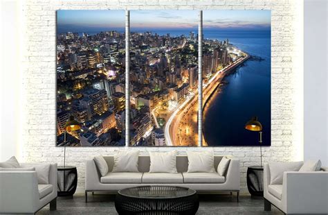 Aerial night shot of Beirut Lebanon , City of Beirut, Beirut city scape