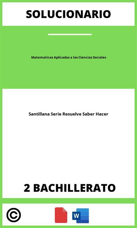 Solucionario Matematicas Aplicadas A Las Ciencias Sociales 2