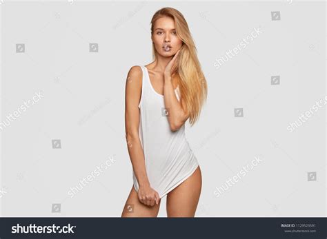 Slim Blonde Female Perfect Body Dressed Stock Photo Shutterstock