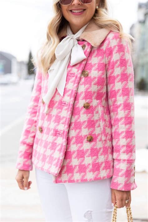 Pink Houndstooth Jacket Krystin Lee Houndstooth Jacket Houndstooth