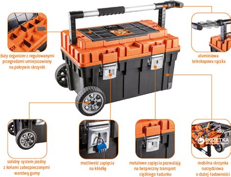 Ящик для инструмента NEO Tools с колесами 68 x 40 x 35.5 см (84-116 ...