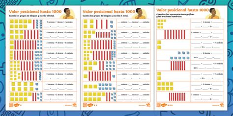 Ficha De Actividad Por Niveles Valor Posicional Hasta 1000