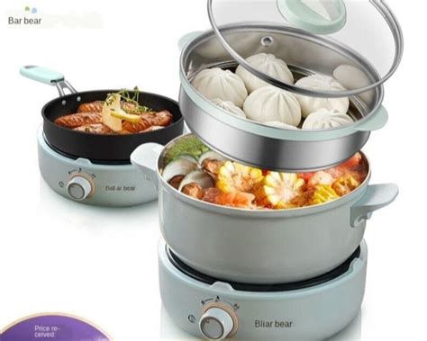 Pin Plug Bear Multi Functional Electric Cooker Split Electric Hot Pot Electric Steamer Small