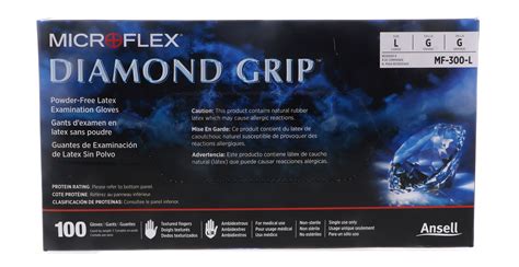 Microflex Diamond Grip Powder Free Latex Examination Glove Large