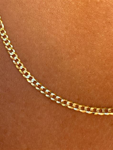 14k Solid Gold Curb Chain 14k Gold Chains 25mm Curb Chain Etsy