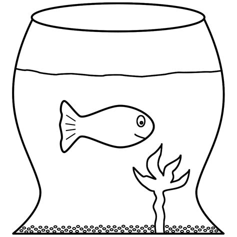 Fish Bowl Coloring Page Printable - Coloring Home