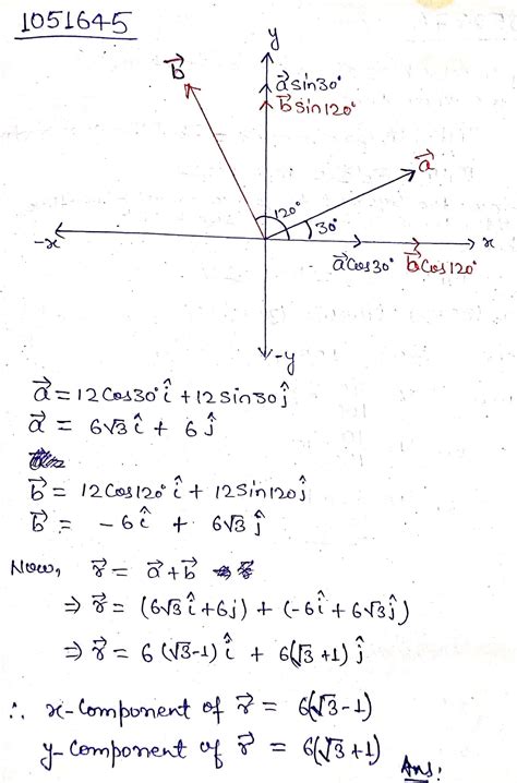 3 08 Two Vectors A And B Have Equal Magnitudes Of 12 Units These