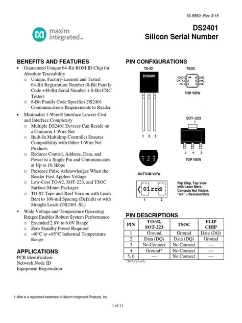 DS2401.pdf | Computer Hardware | Computer Engineering