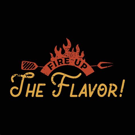 Barbecue Smoke House Fire Up The Flavor Lockup Logo For TShirt Design