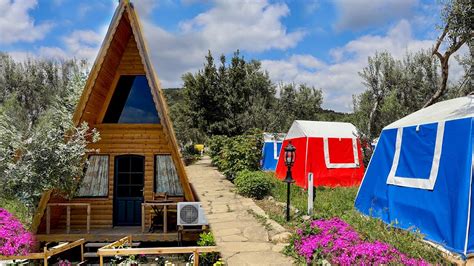 Assos ile Küçükkuyu arası çadır karavan kamp alanları Bungalow evler