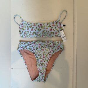 J Crew Swim Jcrew Blue Floral Mid Rise Bikini Nwt Poshmark