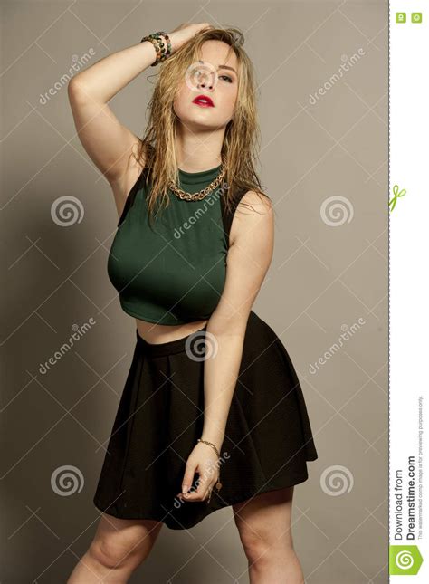 Rondborstig Schitterend Jong Brunette Stock Foto Image Of Aantrekkingskracht Emotie