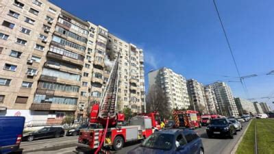 Incendiu la etajul al șaselea într un bloc din Capitală Zeci de