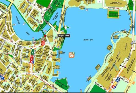 Merlion Park Statue - Marina Bay & Sentosa Location Map Singapore