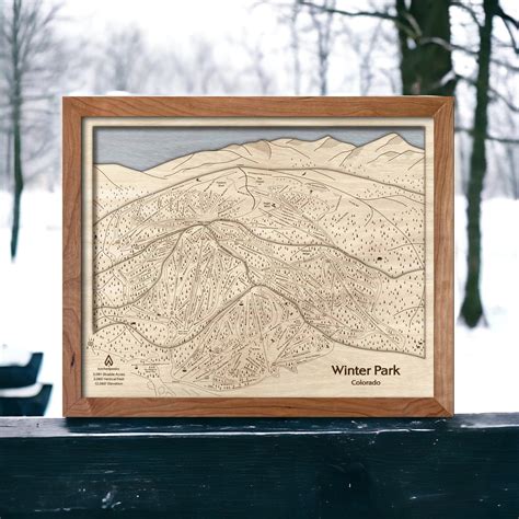 Winter Park, Colorado Ski Trail Map Art | 3D Wood Skiing Décor