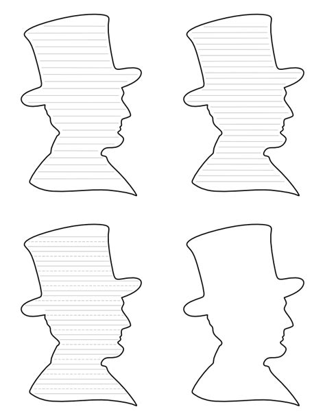 Free Printable Abraham Lincoln-Shaped Writing Templates