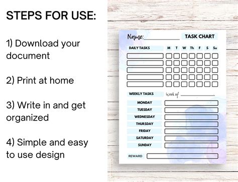 printable weekly task chart etsy