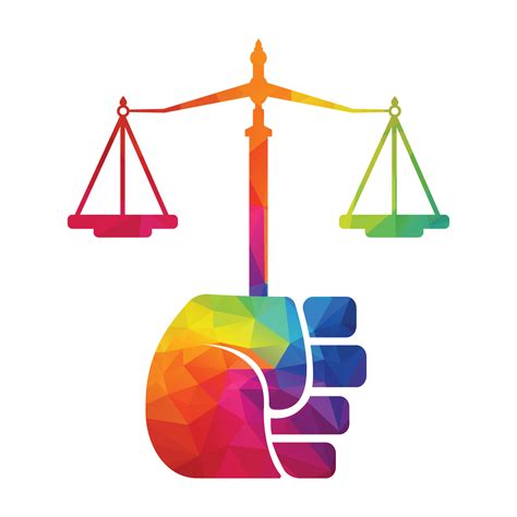 Justice Scales in Hand logo template design. Revolution justice logo