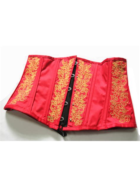 Serre Taille Corset Victorien Lingerie Serre Taille Brocart Rouge Et Dor Pas Cher