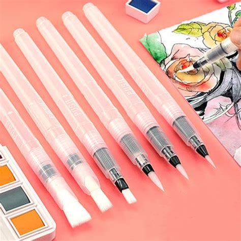 6 Pcs Draagbare Markers Kwast Water Kleur Borstel Grandado