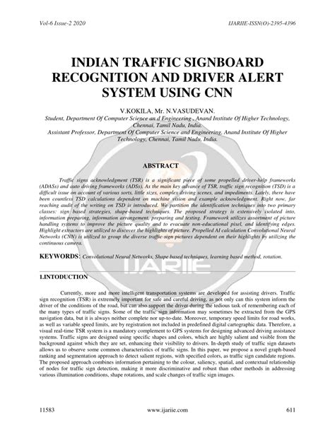 Pdf Indian Traffic Signboard Recognition And Driver Alert System