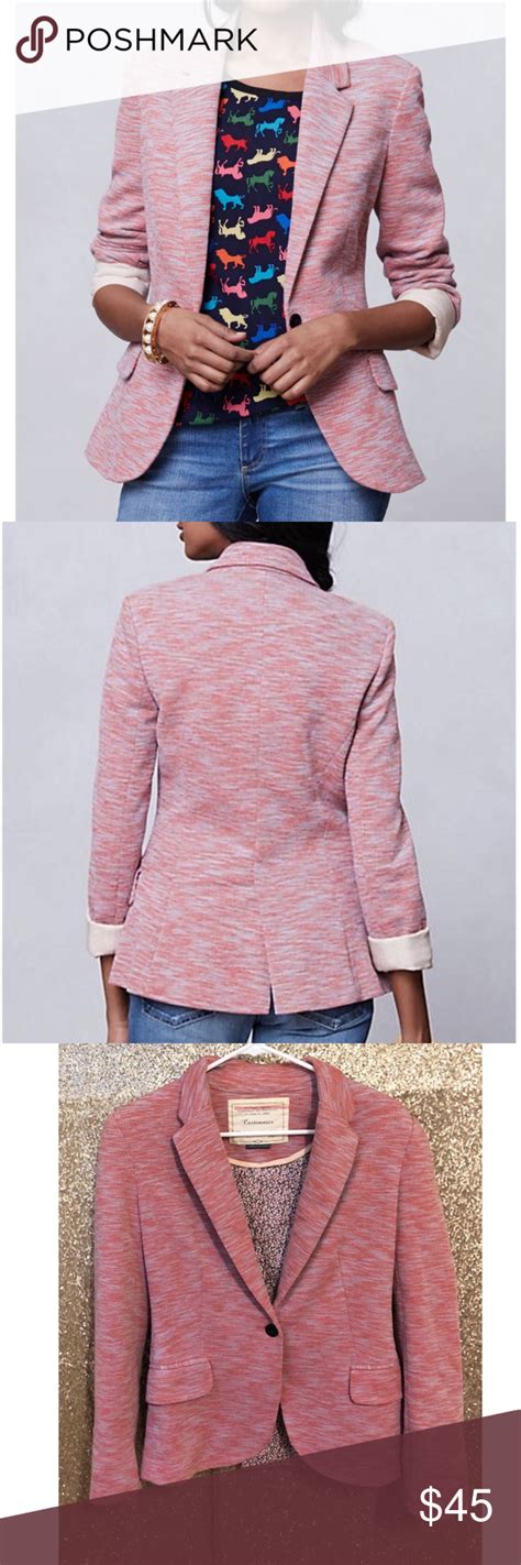 Anthropologie Cartonnier Mixed Knit Blazer Sz S Clothes Design Knit