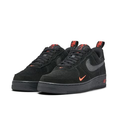 Nike Air Force 1 07 Lv8 Reflective Swoosh Black Crimson Dz4514 001 Laced