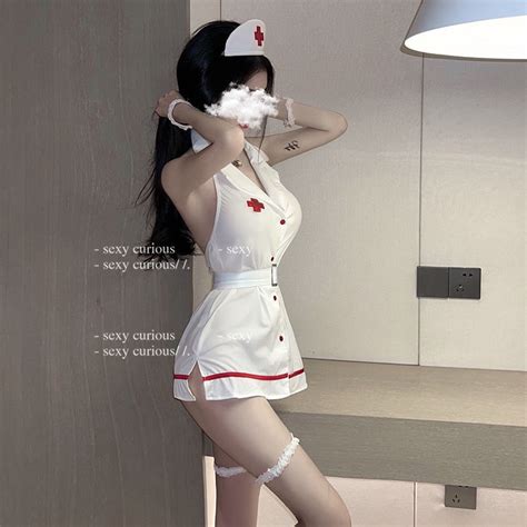 Sexy Lingerie Nurse Uniform Temptation Suit Female Waist Deep V Pajamas Bed Cosplay Cos Costume