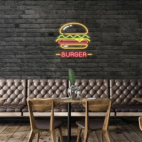 Plug Play Neon Sign Burger Stall Sign Lazada