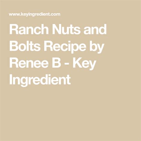 Ranch Nuts and Bolts Recipe