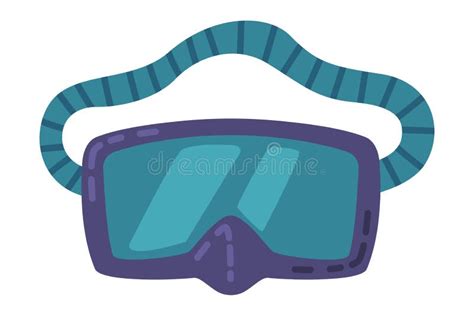 Scuba Diving Mask Summer Vacation Accessory Cartoon Style Vector