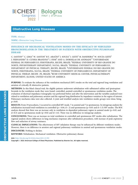 PDF INFLUENCE OF MECHANICAL VENTILATION MODES ON THE EFFICACY OF