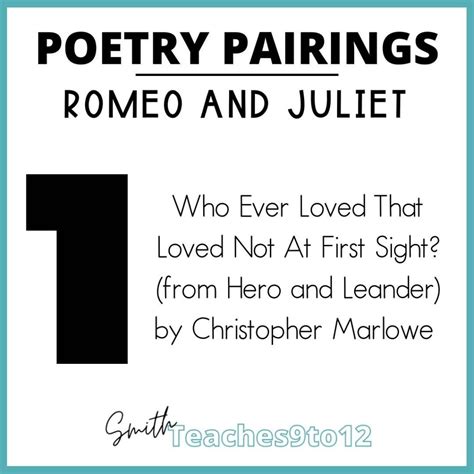 Poetry For Romeo And Juliet Smithteaches To