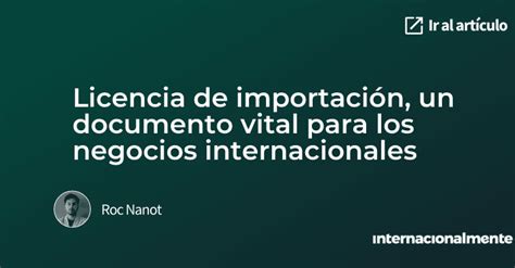 Licencia De Importaci N Qu Es Definici N Y Concepto