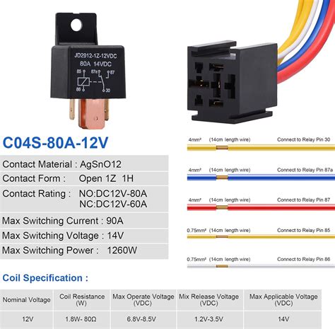 Ehdis Pack Car Relay V Apm Pin Changeover Ubuy India