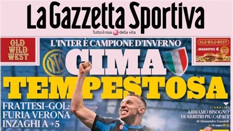 LA PRIMA PAGINA DELLA GAZZETTA DELLO SPORT LInter è campione d