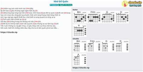 Chord Nhớ Để Quên Nguyễn Văn Chung Tab Song Lyric Sheet Guitar Ukulele Chords Vip