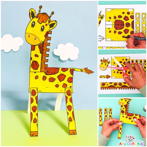 3D Printable Giraffe Craft | A Giraffe Coloring Craft - Arty Crafty Kids