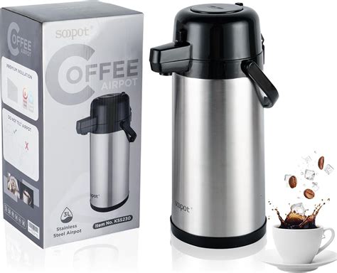 Amazon Soopot Oz Airpot Coffee Dispenser With Pump Coffee Carafe For Keeping Hot Or Cold