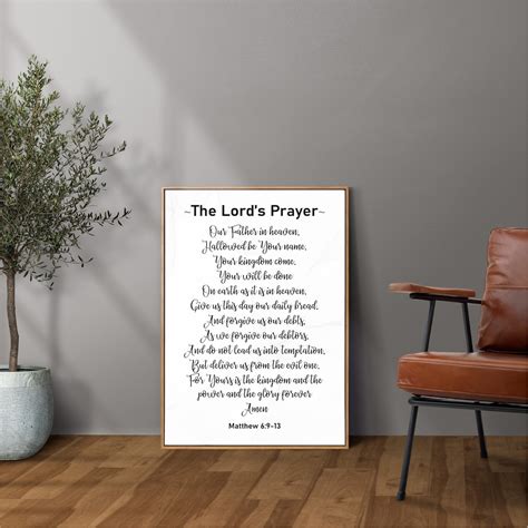 Matthew 6 the Lord's Prayer. Religious Gift Bible Verse - Etsy