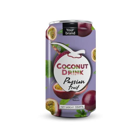 Coconut Water Passion Fruit 330ml Can Private Label Tan Do