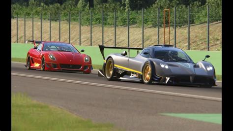 Battle Ferrari 599XX Evo X Pagani Zonda R Racing At Spa Francorchamps