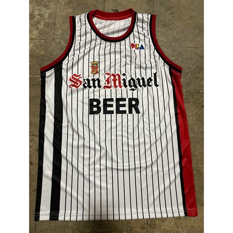 PBA RETRO JERSEY SAN MIGUEL BEER SAMBOY LIM 9 WHITE STRIPES JERSEY