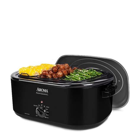 Aroma 22 Qt Roaster Oven With Buffet Server Turkey In Roaster Oven