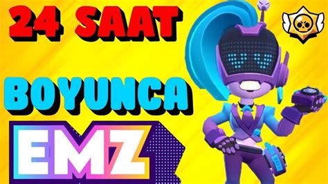 24 SAAT BOYUNCA EMZ İLE OYNAMAK KUPA KASMA Brawl Stars YouTube