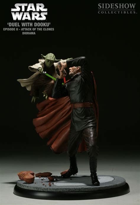 Polystone Diorama Star Wars Duel With Dooku Yoda Vs Count Dooku