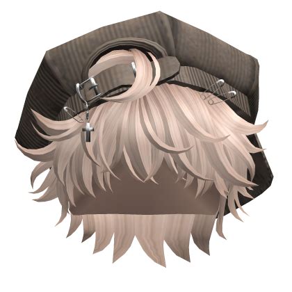 Messy Hair With Punk Cap Platinum Blonde Roblox